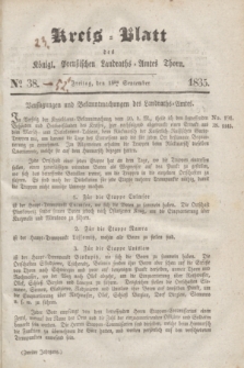 Kreis-Blatt des Königl. Preußischen Landraths-Amtes Thorn. Jg.2, No 38 (18 September 1835) + dod.