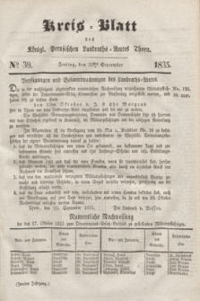 Kreis-Blatt des Königl. Preußischen Landraths-Amtes Thorn. Jg.2, No 39 (25 September 1835) + dod.