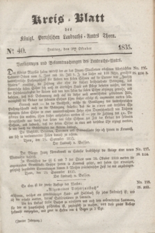Kreis-Blatt des Königl. Preußischen Landraths-Amtes Thorn. Jg.2, No 40 (2 Oktober 1835)