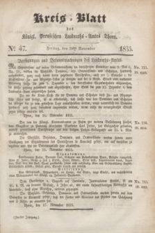 Kreis-Blatt des Königl. Preußischen Landraths-Amtes Thorn. Jg.2, No 47 (20 November 1835)