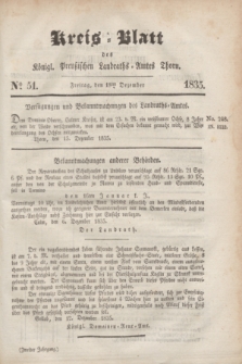 Kreis-Blatt des Königl. Preußischen Landraths-Amtes Thorn. Jg.2, No 51 (18 Dezember 1835)