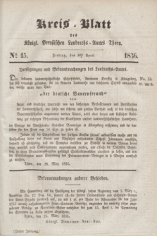 Kreis-Blatt des Königl. Preußischen Landraths-Amtes Thorn. Jg.3, No 15 (8 April 1836) + dod.