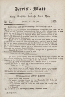 Kreis-Blatt des Königl. Preußischen Landraths-Amtes Thorn. Jg.3, No 27 (1 Juli 1836)