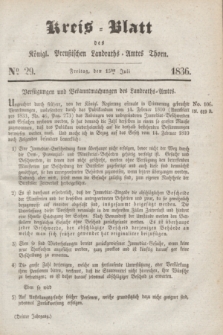 Kreis-Blatt des Königl. Preußischen Landraths-Amtes Thorn. Jg.3, No 29 (15 Juli 1836)