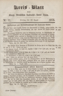 Kreis-Blatt des Königl. Preußischen Landraths-Amtes Thorn. Jg.3, No 32 (5 August 1836)