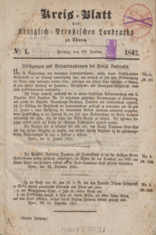 Kreis-Blatt des Königlich Preußischen Landraths zu Thorn. Jg.9, No. 1 (7 Januar 1842)