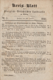 Kreis-Blatt des Königlich Preußischen Landraths zu Thorn. Jg.9, No. 2 (14 Januar 1842)