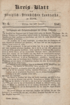 Kreis-Blatt des Königlich Preußischen Landraths zu Thorn. Jg.9, No. 4 (28 Januar 1842)