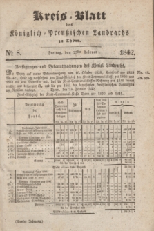 Kreis-Blatt des Königlich Preußischen Landraths zu Thorn. Jg.9, No. 8 (25 Februar 1842)