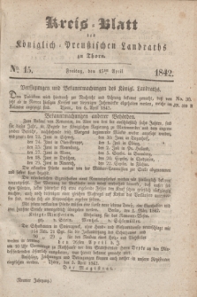 Kreis-Blatt des Königlich Preußischen Landraths zu Thorn. Jg.9, No. 15 (15 April 1842)