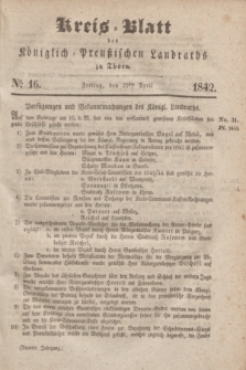 Kreis-Blatt des Königlich Preußischen Landraths zu Thorn. Jg.9, No. 16 (22 April 1842) + dod.