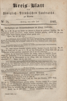 Kreis-Blatt des Königlich Preußischen Landraths zu Thorn. Jg.9, No. 29 (22 Juli 1842)