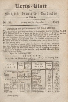Kreis-Blatt des Königlich Preußischen Landraths zu Thorn. Jg.9, No. 36 (9 September 1842)