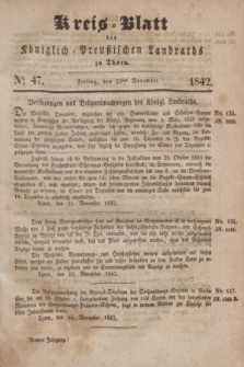 Kreis-Blatt des Königlich Preußischen Landraths zu Thorn. Jg.9, No. 47 (25 November 1842)