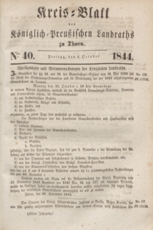 Kreis-Blatt des Königlich Preußischen Landraths zu Thorn. Jg.11, Nro. 40 (4 October 1844)