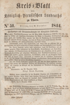 Kreis-Blatt des Königlich Preußischen Landraths zu Thorn. Jg.11, Nro. 51 (20 December 1844)