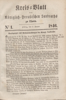 Kreis-Blatt des Königlich Preußischen Landraths zu Thorn. Jg.13, Nro. 1 (2 Januar 1846)