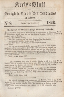Kreis-Blatt des Königlich Preußischen Landraths zu Thorn. Jg.13, Nro. 8 (20 Februar 1846)