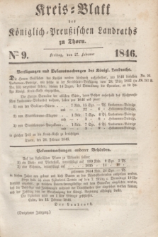 Kreis-Blatt des Königlich Preußischen Landraths zu Thorn. Jg.13, Nro. 9 (27 Februar 1846)