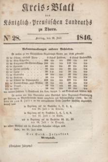 Kreis-Blatt des Königlich Preußischen Landraths zu Thorn. Jg.13, Nro. 28 (10 Juli 1846)