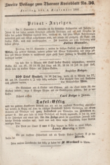 Zweite Beilage zum Thorner Kreisblatt. Jg.13, No. 36 (4 September 1846)