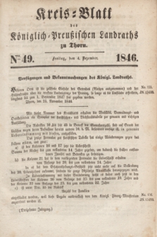 Kreis-Blatt des Königlich Preußischen Landraths zu Thorn. Jg.13, Nro. 49 (4 Dezember 1846)