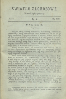 Światło Zagrobowe : dziennik spirytystyczny. R.2, nr 5 (maj 1870)