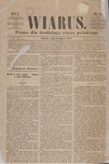 Wiarus : pismo dla średniego stanu polskiego. R.1, nr 29 (11 marca 1873)