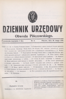 Dziennik Urzędowy Obwodu Pińczowskiego. 1916, nr 2 (28 lutego)