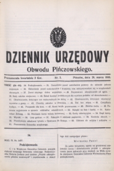 Dziennik Urzędowy Obwodu Pińczowskiego. 1916, nr 3 (28 marca) + wkładka