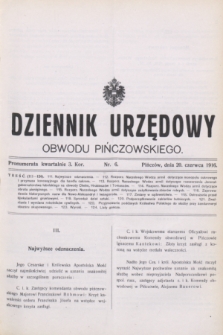 Dziennik Urzędowy Obwodu Pińczowskiego. 1916, nr 6 (20 czerwca)