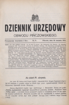 Dziennik Urzędowy Obwodu Pińczowskiego. 1916, nr 8 (18 sierpnia)