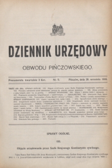 Dziennik Urzędowy Obwodu Pińczowskiego. 1916, nr 9 (20 września) + dod.
