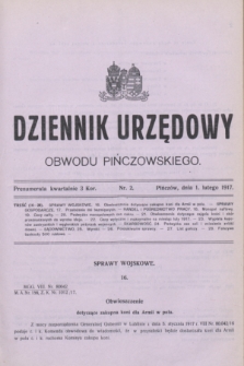 Dziennik Urzędowy Obwodu Pińczowskiego. 1917, nr 2 (1 lutego)