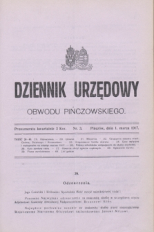 Dziennik Urzędowy Obwodu Pińczowskiego. 1917, nr 3 (1 marca)
