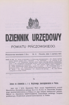 Dziennik Urzędowy Powiatu Pińczowskiego. 1917, nr 6 (1 czerwca)