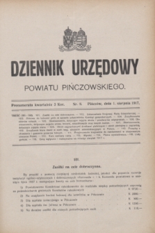 Dziennik Urzędowy Powiatu Pińczowskiego. 1917, nr 8 (1 sierpnia) + dod.