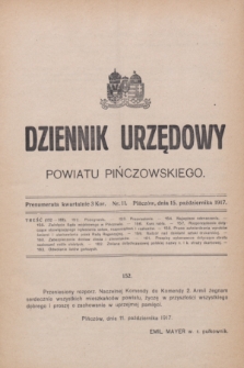 Dziennik Urzędowy Powiatu Pińczowskiego. 1917, nr 11 (15 października)