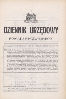 Dziennik Urzędowy Powiatu Pińczowskiego. 1918, nr 1 (15 stycznia)