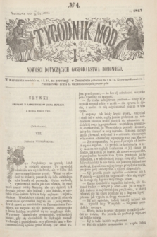 Tygodnik Mód i Nowości Dotyczących Gospodarstwa Domowego. 1867, № 4 (26 stycznia) + dod. + wkładka