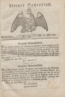 Thorner Wochenblatt. 1822, Nro. 14 (4 April)