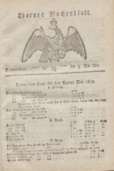 Thorner Wochenblatt. 1822, Nro. 19 (9 Mai)