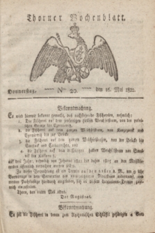 Thorner Wochenblatt. 1822, Nro. 20 (16 Mai)