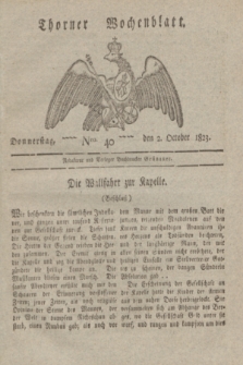 Thorner Wochenblatt. 1823, Nro. 40 (2 October)