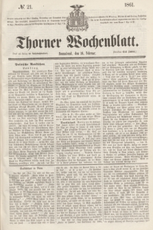 Thorner Wochenblatt. 1861, № 21 (16 Februar)