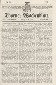 Thorner Wochenblatt. 1861, № 22 (19 Februar)