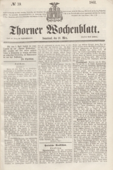 Thorner Wochenblatt. 1861, № 39 (30 März)