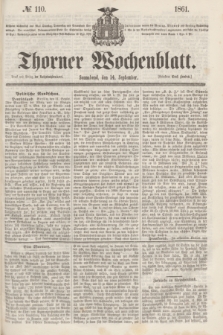 Thorner Wochenblatt. 1861, № 110 (14 September)