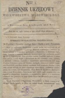 Dziennik Urzędowy Woiewodztwa Mazowieckiego. 1816, nr 1 (18 listopada)
