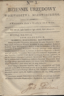 Dziennik Urzędowy Woiewodztwa Mazowieckiego. 1816, nr 3 (2 grudnia)